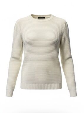 Dana Buchman Cream & Gold Textured Knit Sweater – XXL